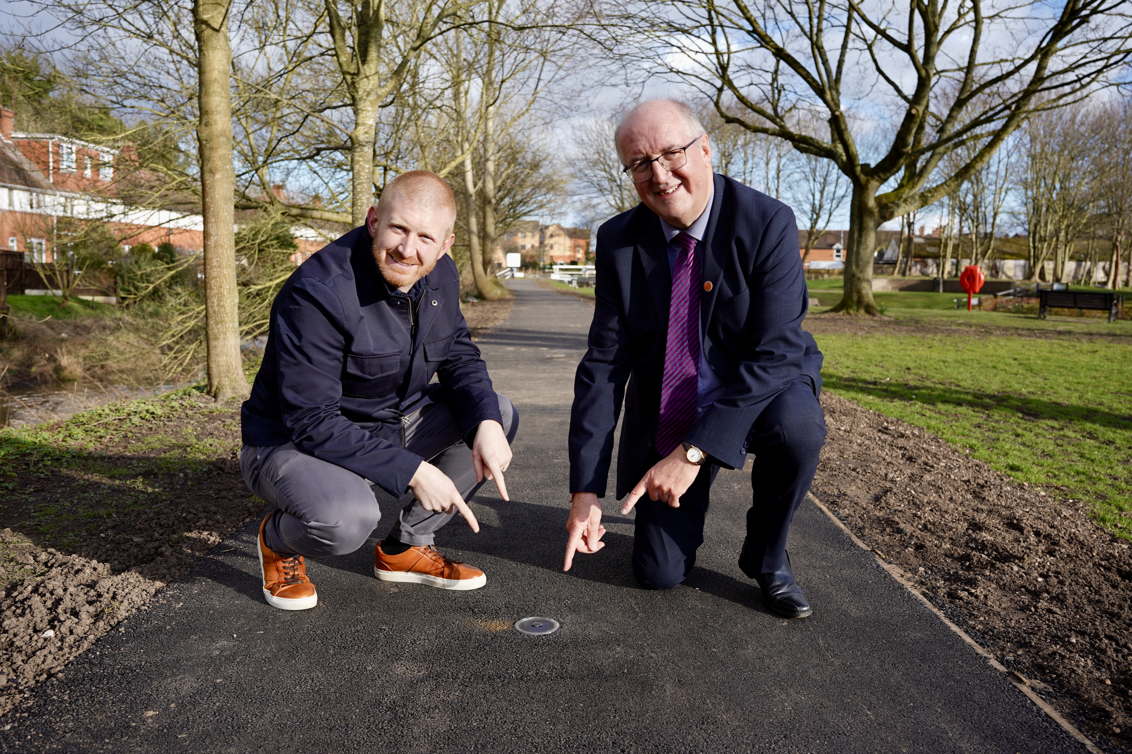 Matt Nicol and Cllr Richard Morris at Vines Park Matt Nicol and Cllr Richard Morris at Vines Park