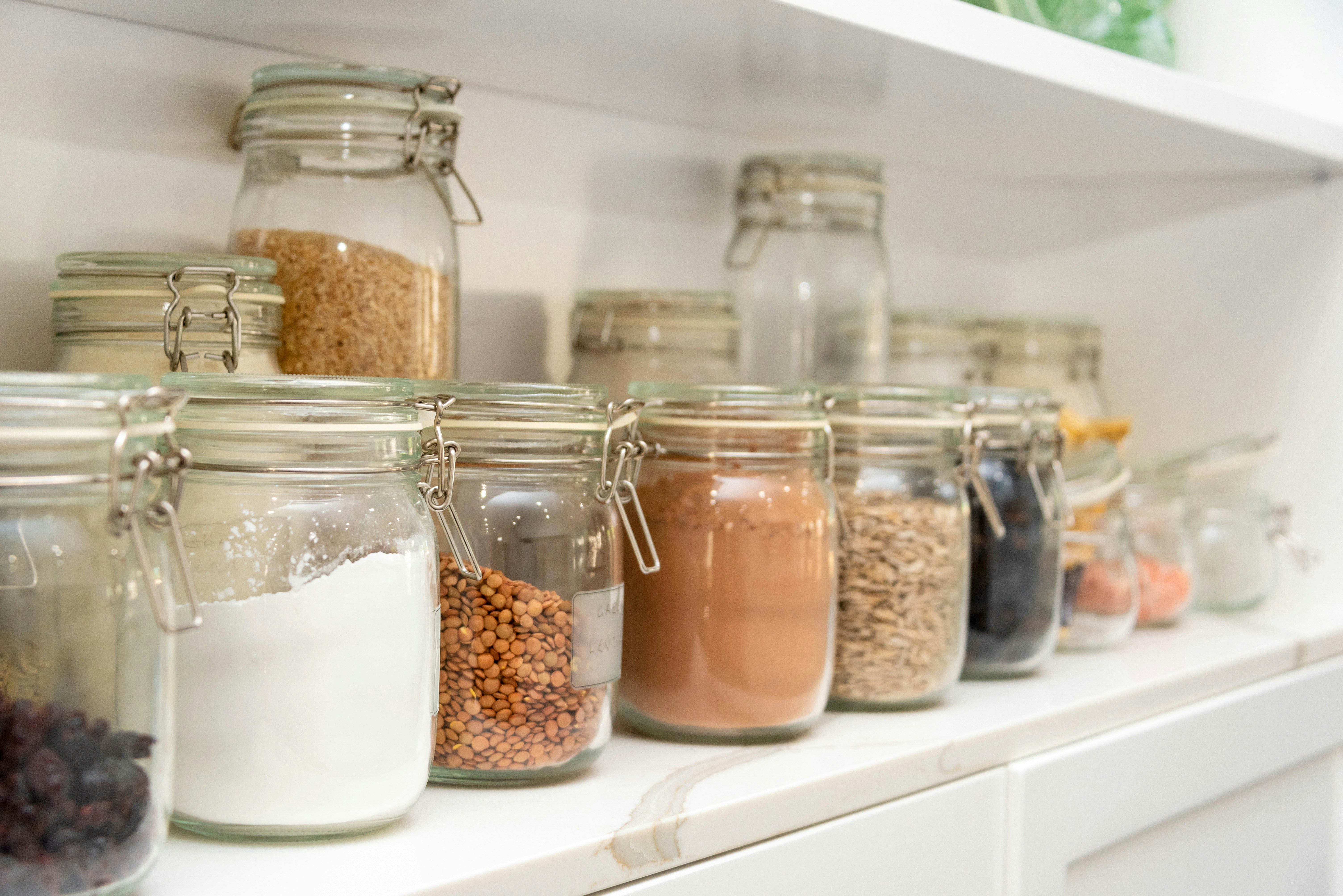 Pantry with food jars