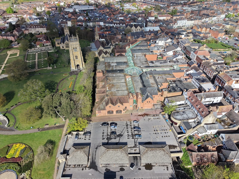 Overhead shot of the Riverside Shopping Centre site