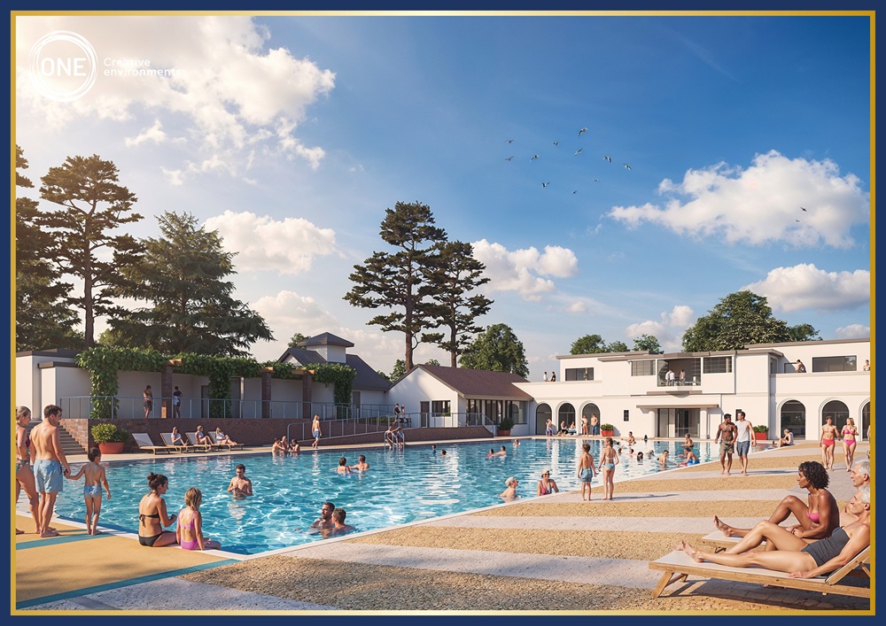 View at ground level of new lido CGI image