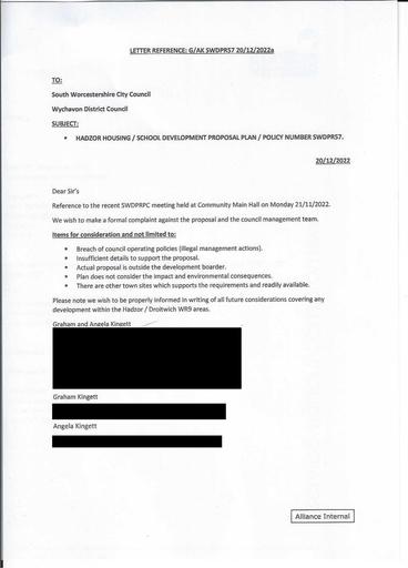 Council letter redacted