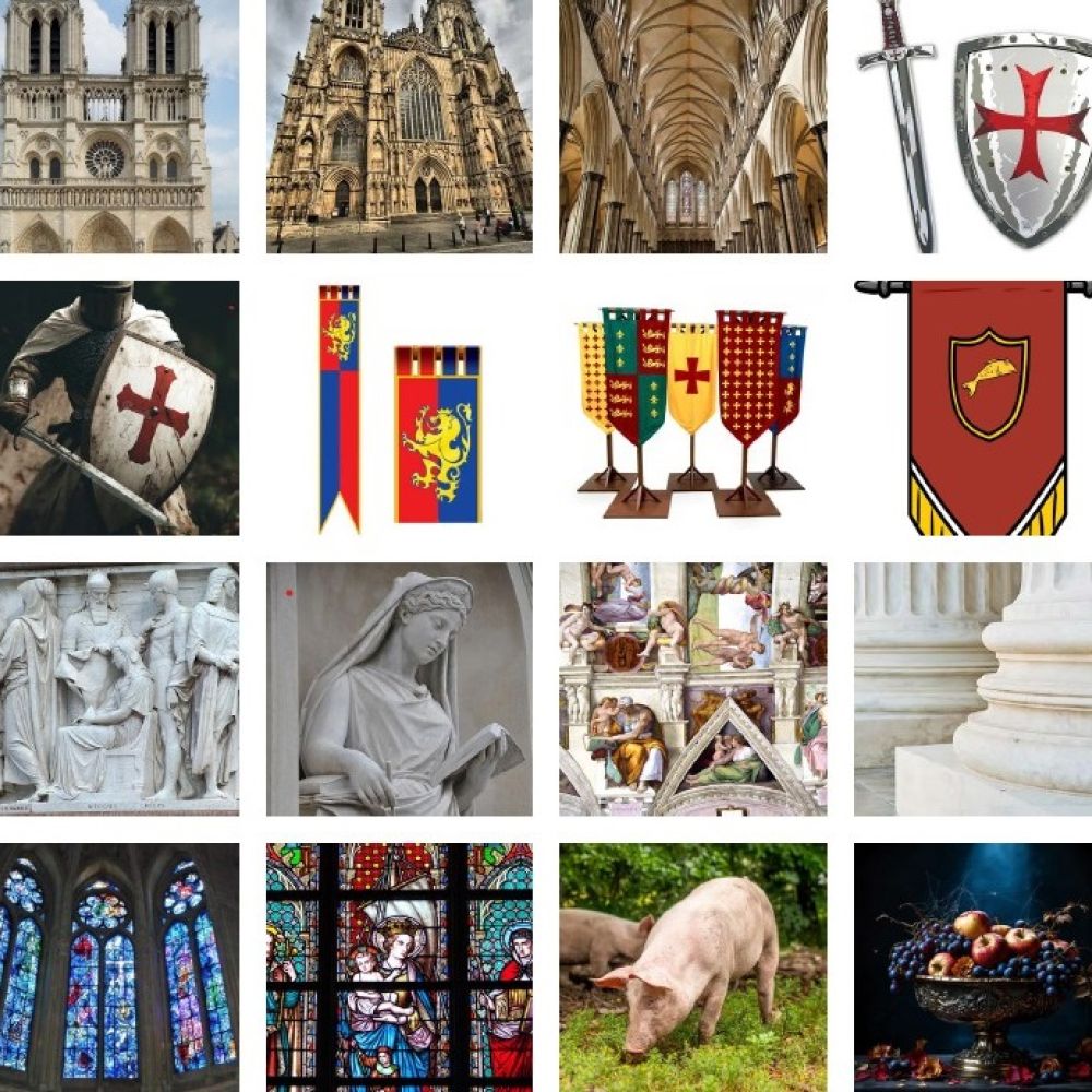 Collage ofMedieval Britain artwork