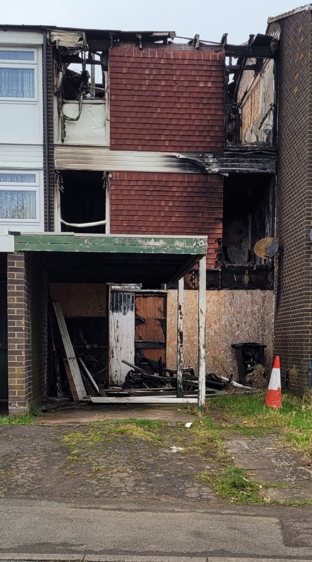 Maisonette with fire damage